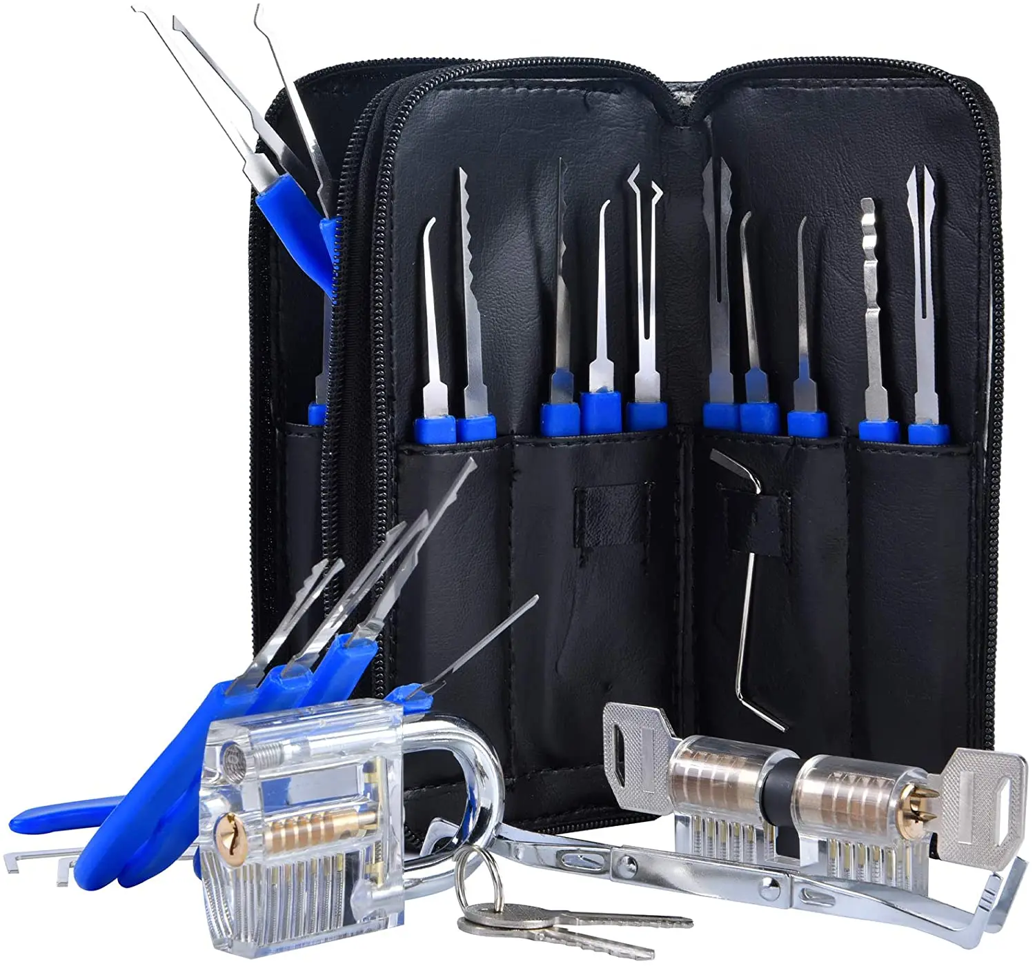 

broken key extractor with transparent lock, lock removal kit for professional locksmith training and practice locksmith tool