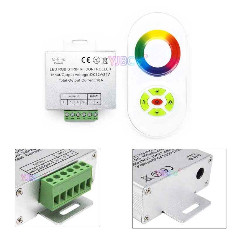 

DC 12V 24V 5 Keys LED Controller Half Touch RF Remote Controller 433M Dimmer For RGB Single Color Double white LED Strip Light
