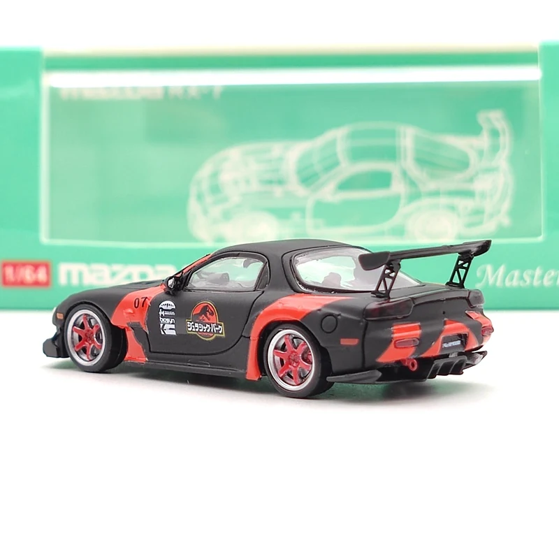 1:64 мастер RX-7 FD3S Amemiya Jurassic/Sub-черные модели автомобилей литые игрушки коллекция