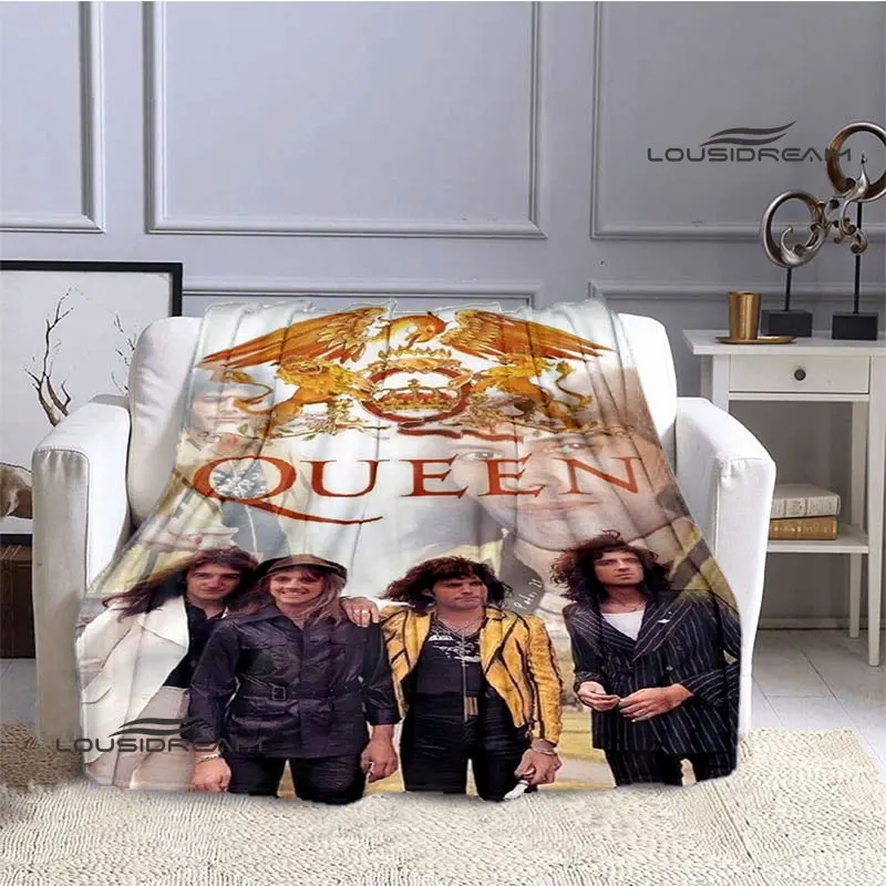 Одеяло с принтом Queen band винтажное Фланелевое мягкое удобное домашнее дорожное