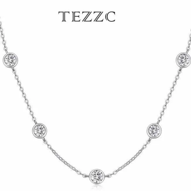 Женское ожерелье из серебра 925 пробы с муассанитом 2