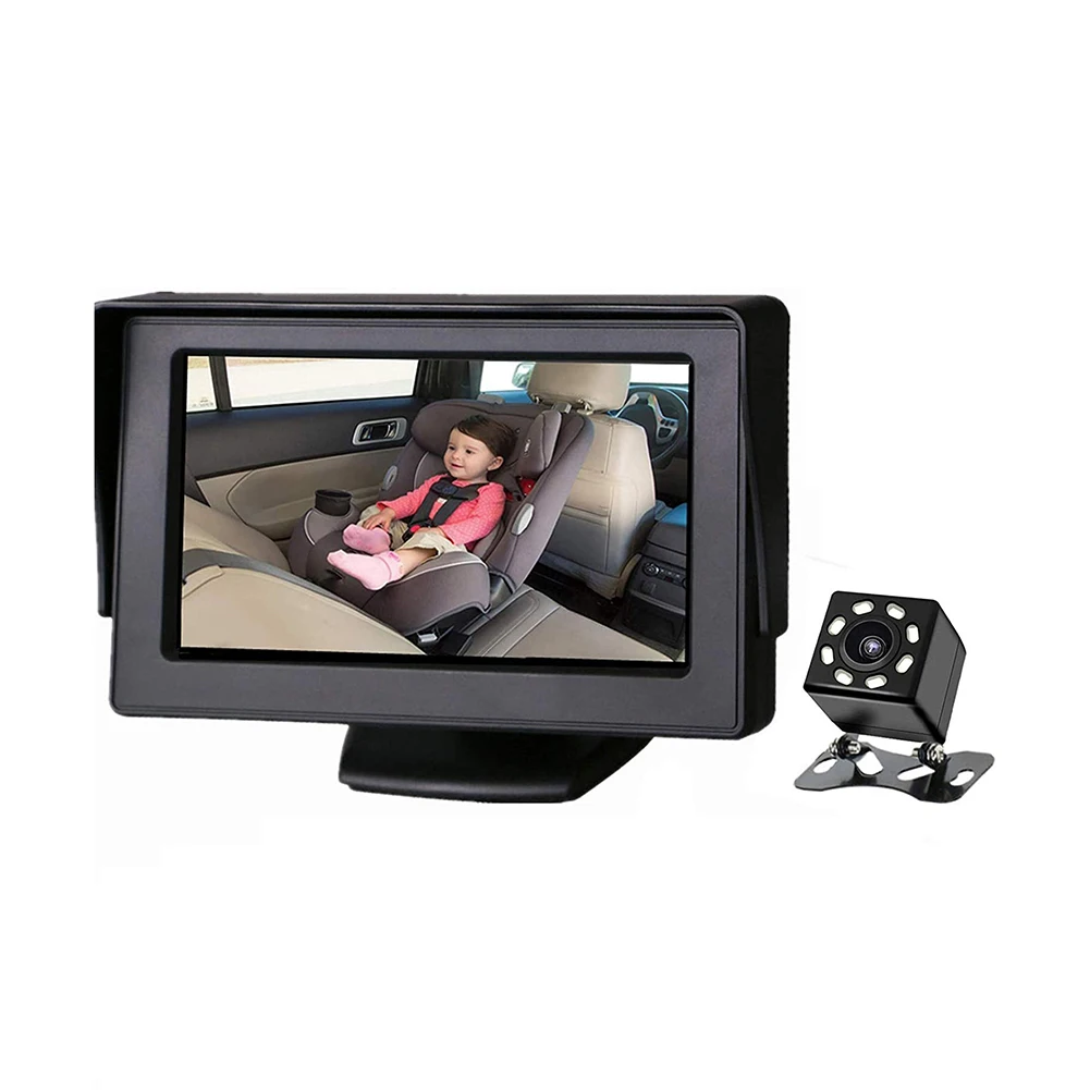 

Baby Rear View Camera 8LED Infrared Night Vision Car Baby Monitor Waterproof 4.3 Inch Folding Display Screen Cam for Vehicle