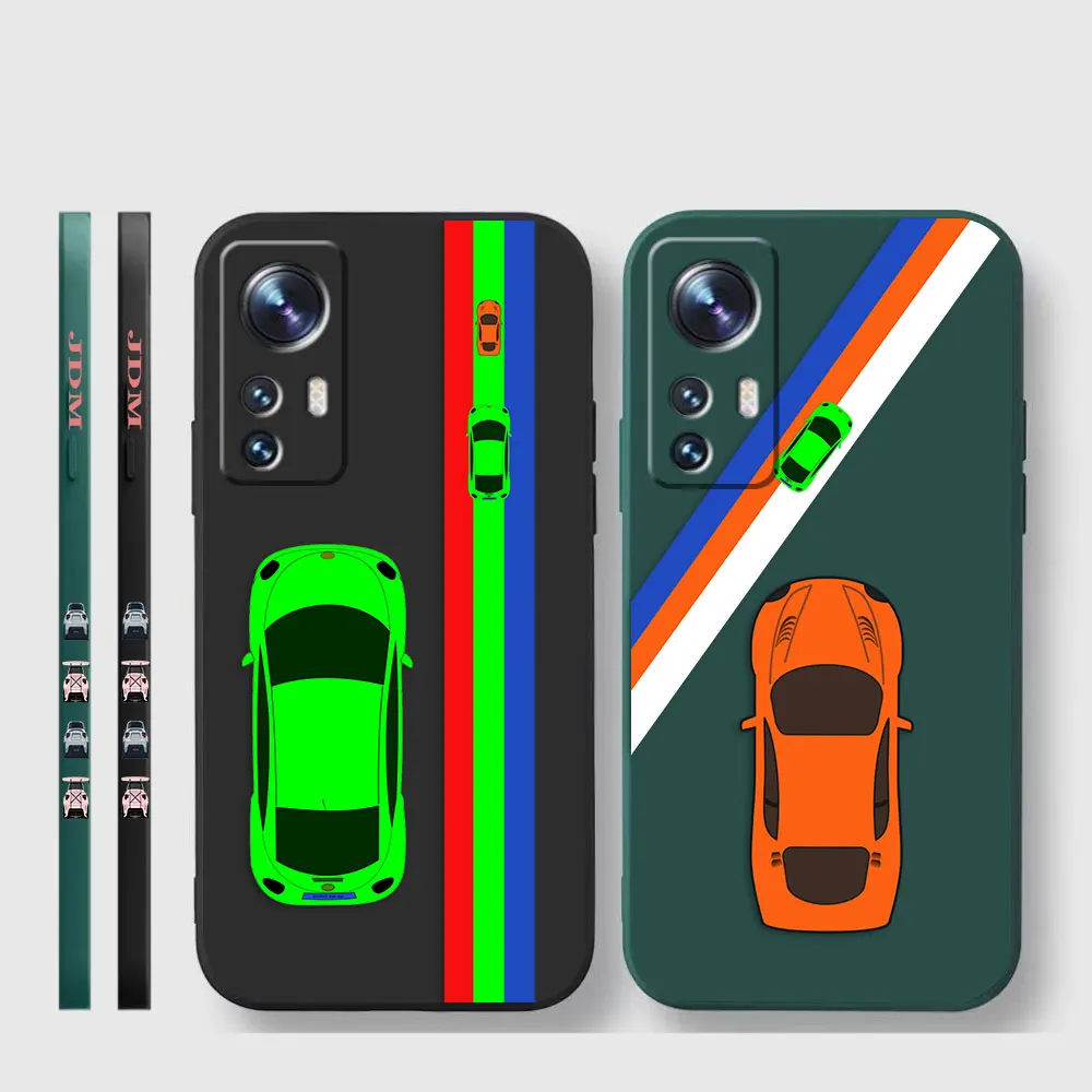 Phone Case For Xiaomi 13 12 12T 12S 11 11T 10 10S 9 8 Pro Ultra Lite Colour Case Cover Funda Cqoue Shell Capa Cartoon Sports Car