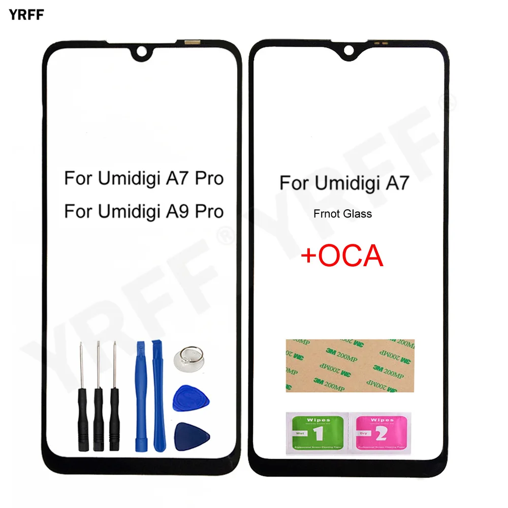 for umidigi a7 proa9 pro touch screen glass panel with oca mobile phone repair parts free shipping free global shipping
