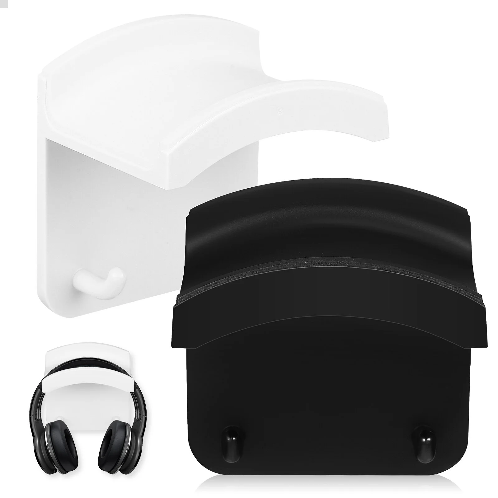 

2 Pcs Headphones Stand Wall Mount Universal Headset Holder Earphone Gaming Abs Hanger