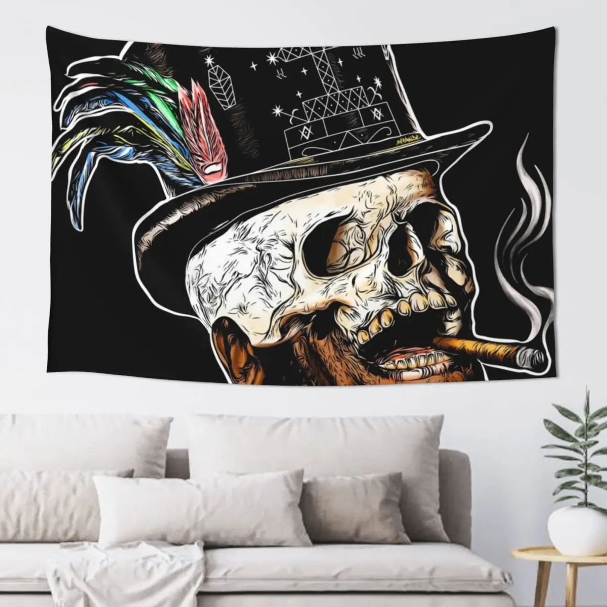 Гобелен Барон Самеди декор комнаты для девочек корейский гобелен