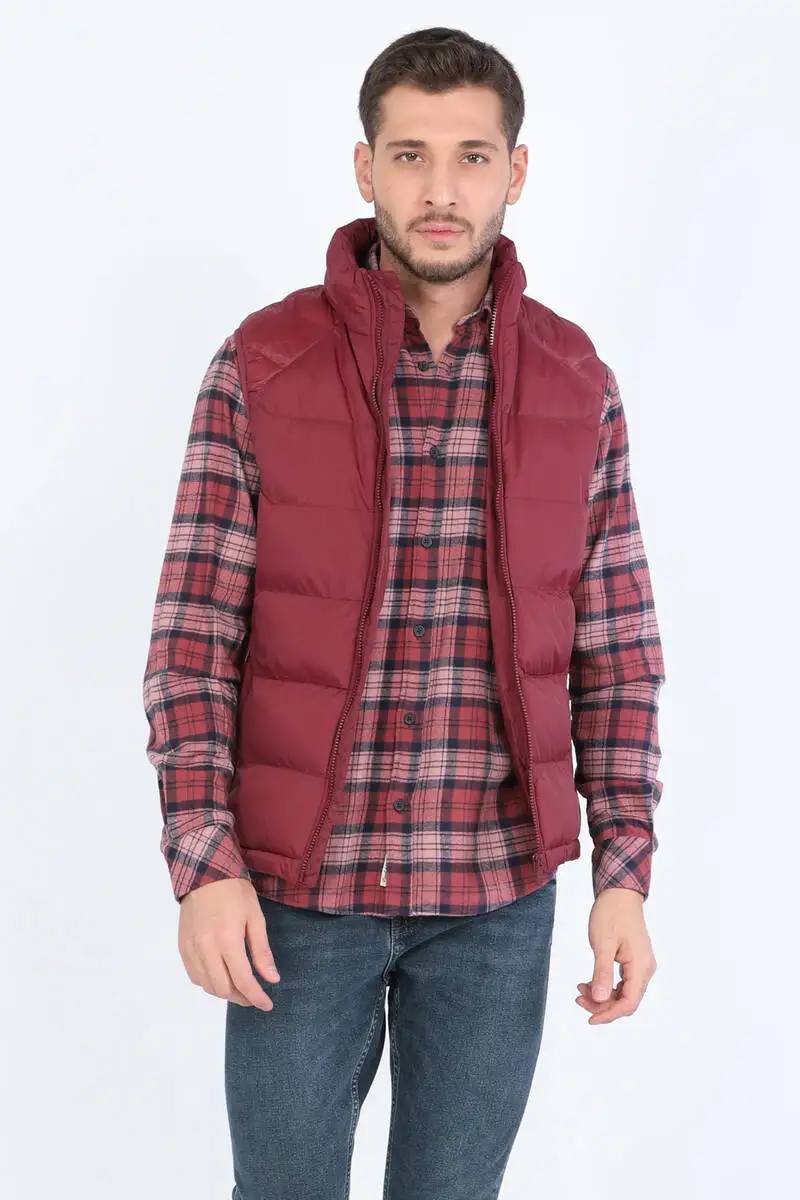 

Men's Zipper Inflatable Vest Burgundy