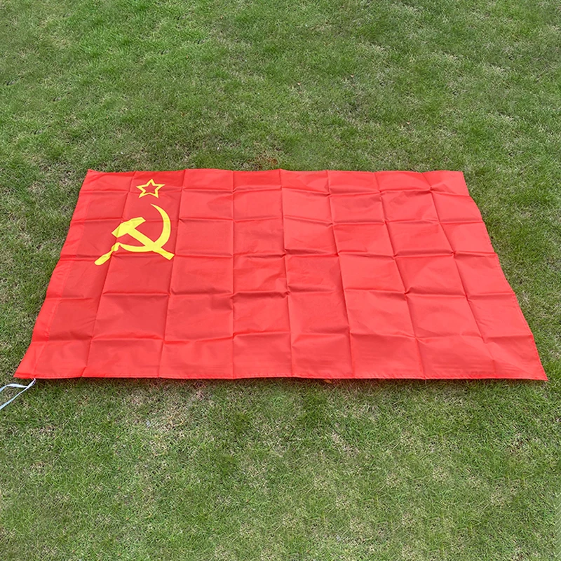 

Free shipping 90*150cm red revolution Union of Soviet Socialist Republics 3x5' Feet Super-Poly Indoor Outdoor USSR FLAG
