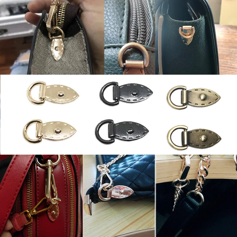 

Detachable DIY Bag Hang Ear Strap Side Ring Buckle Nailing Screws Loop Hook Chain Clip Clamp Pendant Rivet Clasp Accessory