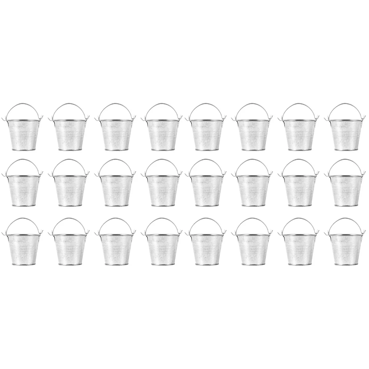 

24 pcs Small Metal Buckets Set Mini Tinplate Pails with Handles Party Favors