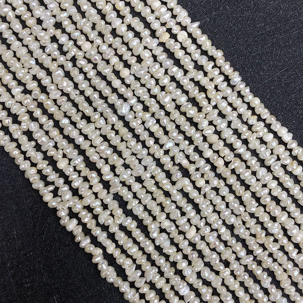 A Grade Natural Freshwater Pearl Small Flat Beads 3-4mm Charm Fashion Making DIY Necklace Earrings Bracelet Jewelry Accessories