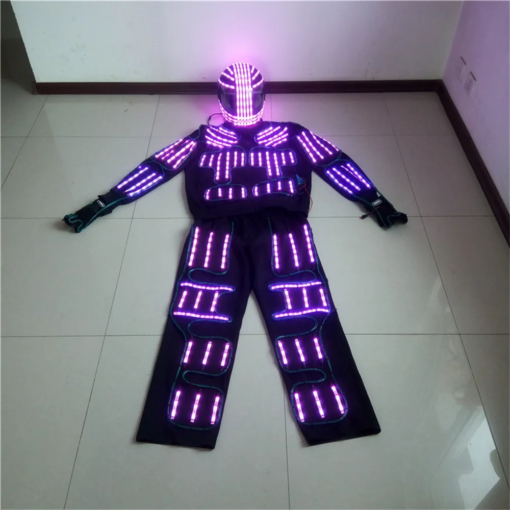 Magicool красочные светодиодные костюмы робота EL Wire светящееся освещение шлем