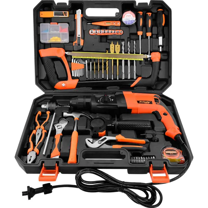 GOWKE Electric Hammer Drill Set Tools Box 800W 1300W Electric pen Drill Pliers Electric Screwdriver Combination Power Tools Set