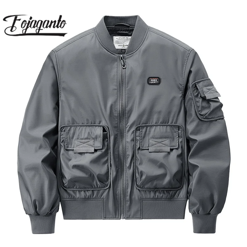 

Уличная Повседневная куртка FOJAGANTO 2023 для мужчин, приталенная хлопковая куртка с несколькими карманами, Высококачественная дышащая уличная одежда, куртка для мужчин