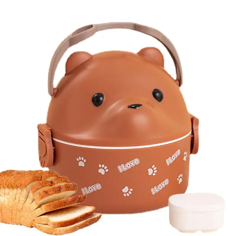 

Lunch Containers For Kids Cute Bear Lunchbox For Adults Women Microwave Safety Carrying Handle Insulation Bag Reusable Lunch