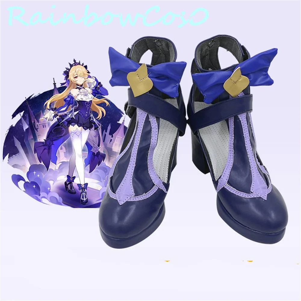 Genshin Impact Fischl von Luftschloss Narfidort Обувь для косплея Сапоги Хэллоуин Рождество RainbowCos0 W2591
