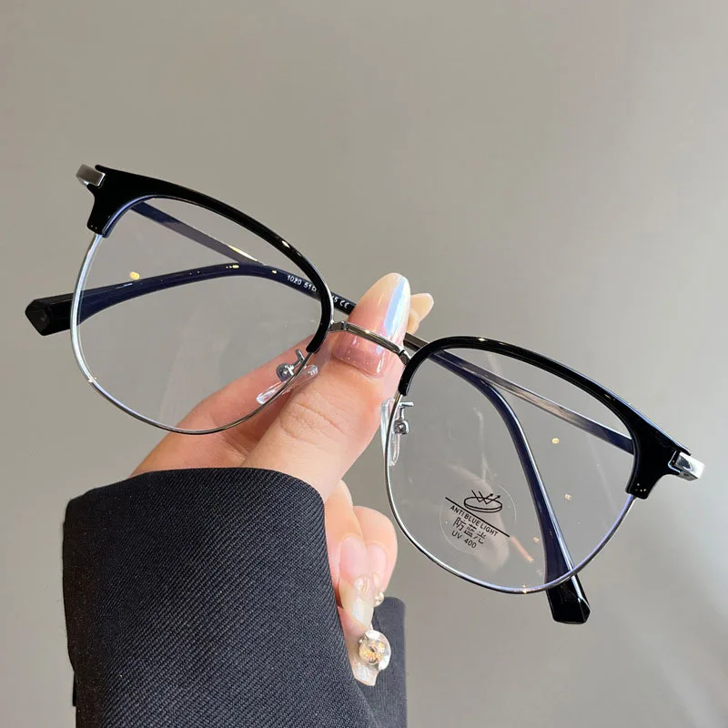 Новый стиль мужские очки в оправе полуоправа с блокировкой синего света женские