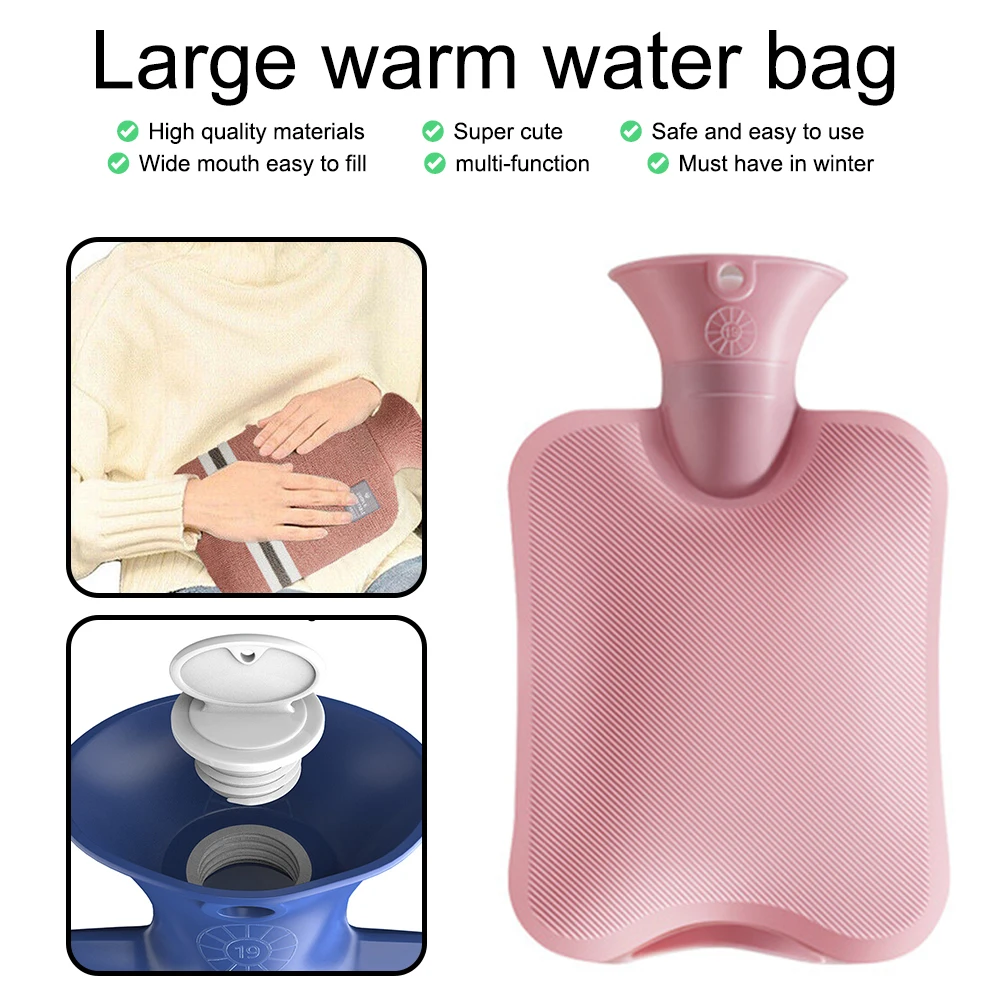 

1000/2000ML Warm Water Bag Water-filling Hot-water Bag for Belly Hands and Feet Keep on Hand Warmer Winter Hot Water Bottle Bag