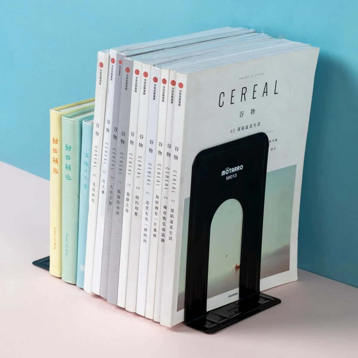 Набор Из 2 Предметов MOTARRO Металлические Подставки Для Книг Черный Синий Держатель