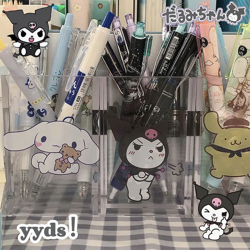 

Sanrioed мультяшный Kuromi Mymelody Kawaii полимерная ручка держатель девушка сердце Cinnamoroll многофункциональная трубка для хранения мелочей маленький п...