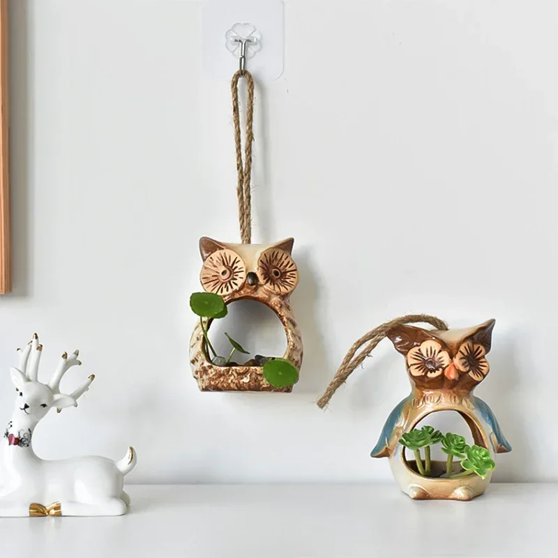 Настенная ваза с искусственной совой керамический фарфор декоративный птичий