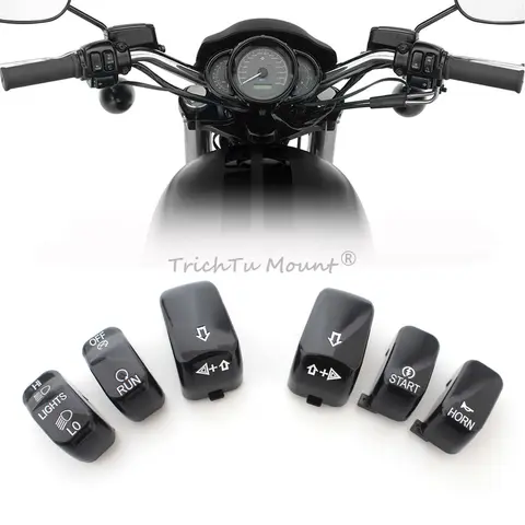 Новый мотоциклетный Руль управления переключатель крышки кнопки крышка Черный для Harley Sportster XL 883 1200 Dyna Softail Fat Boy VRSC