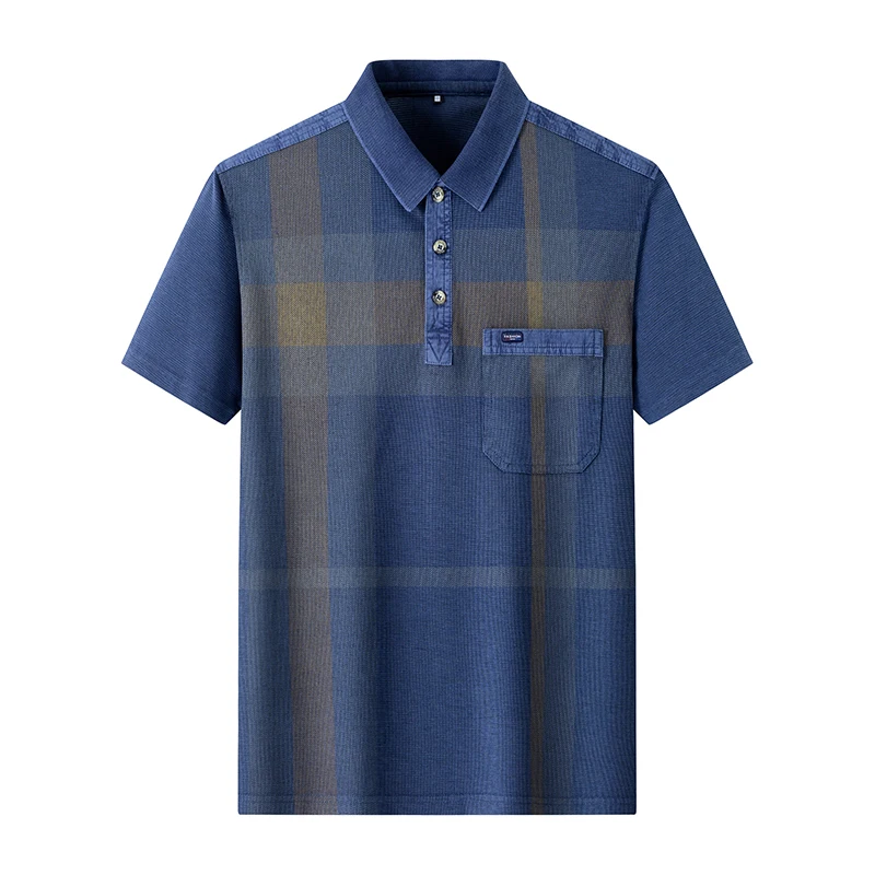 

Футболка-поло мужская классическая, мягкая Модная рубашка с коротким рукавом, с вышивкой и лацканами, Повседневная деловая, с карманами, на лето