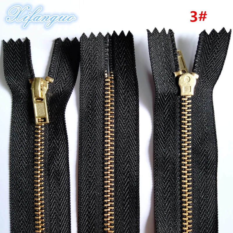 

5Pcs ( 30-60CM ) Brass Metal 3# Closed End Black Nylon Coil Zipper