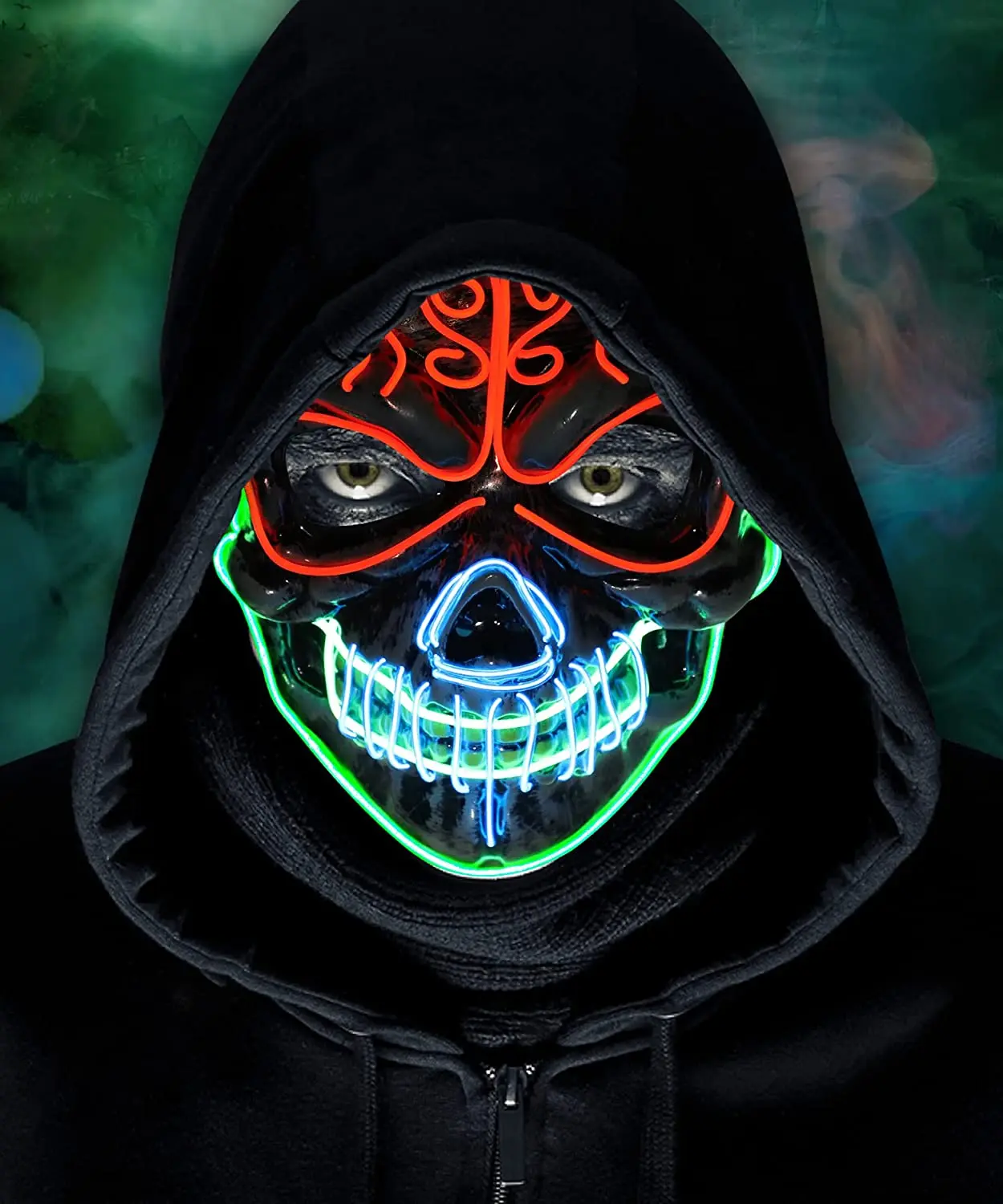 

Hot Sales LED Mask Glowing Halloween Party Mask Rave Mask Carnival Party Costume DJ Party Light Up Masks Anime Cosplay Props