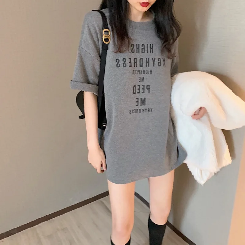 

2022 Summer Korean Style Fashion New Simple Letter Short-sleeved T-shirt Women