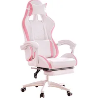 White Girl Gamer Chair Comfortable Pink Girl Computer Chair Home Learning Anchor Bedroom Live Gaming Chairs