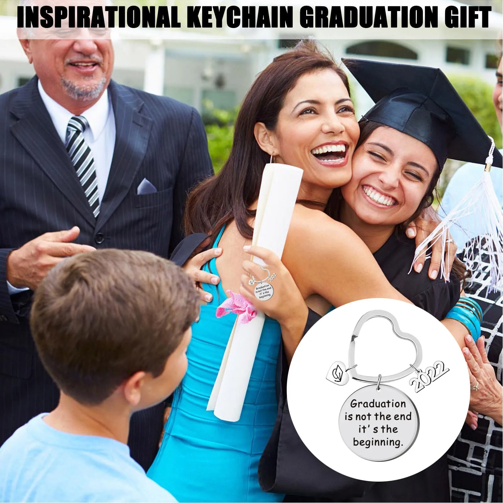 

Ring Key Graduation Graduation 2022 Key Graduation 1PC Keychain Ring Personalized Stainless Steel Short Lanyards for Keys
