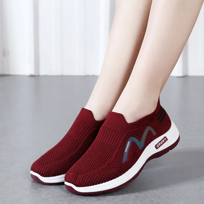 

Trendy Women Vulcanize Shoes Summer Mesh Non-Slip Comfort Mother Sneakers Light Soft Casual Durable Walking Females Shoes