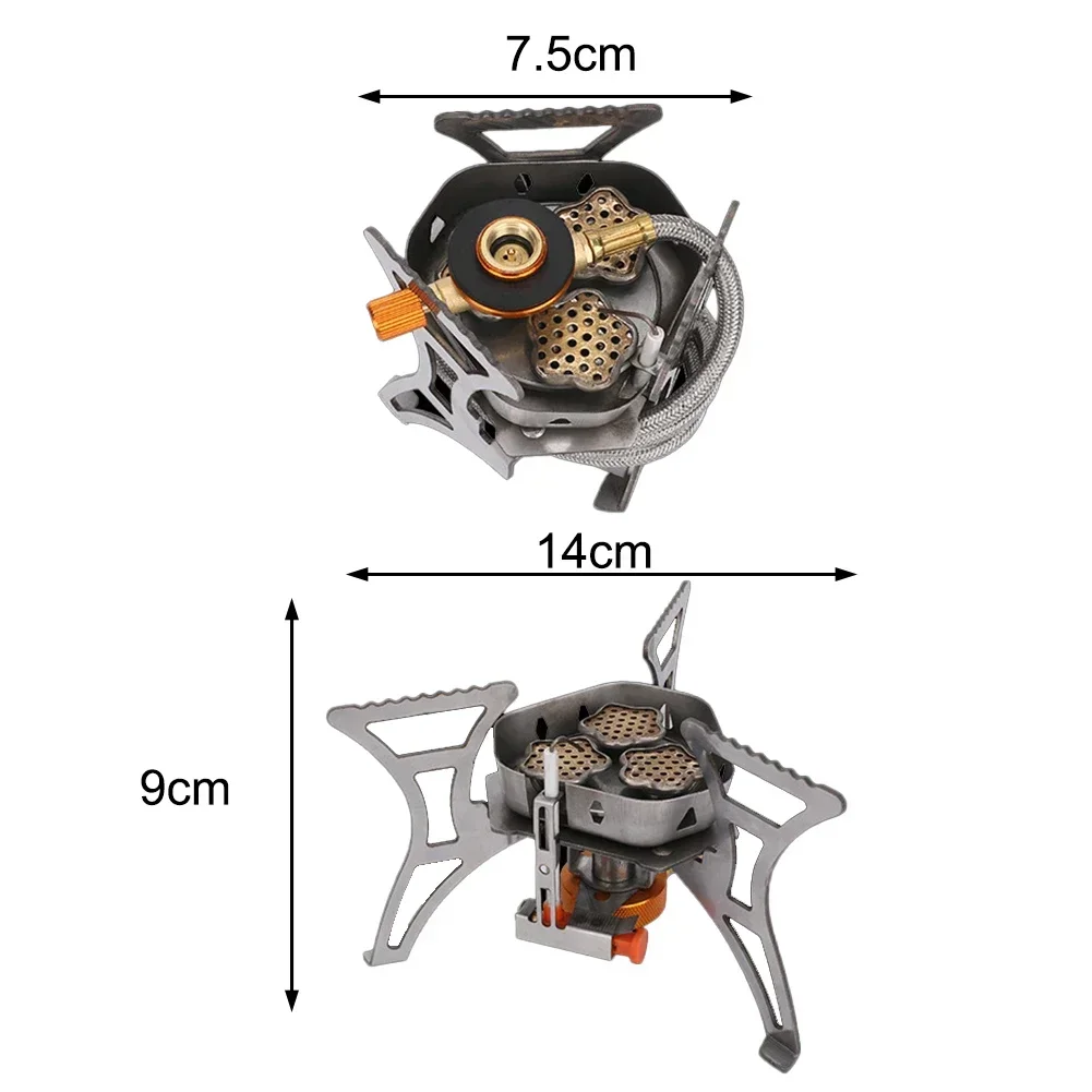Газовая плита 5800 Вт с 3 головками газовая для кемпинга удобная эффективная