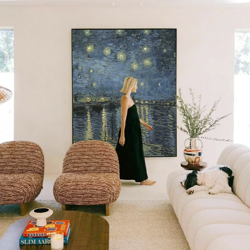 Элегантная синяя галактика настенная картина маслом без рамы водонепроницаемая