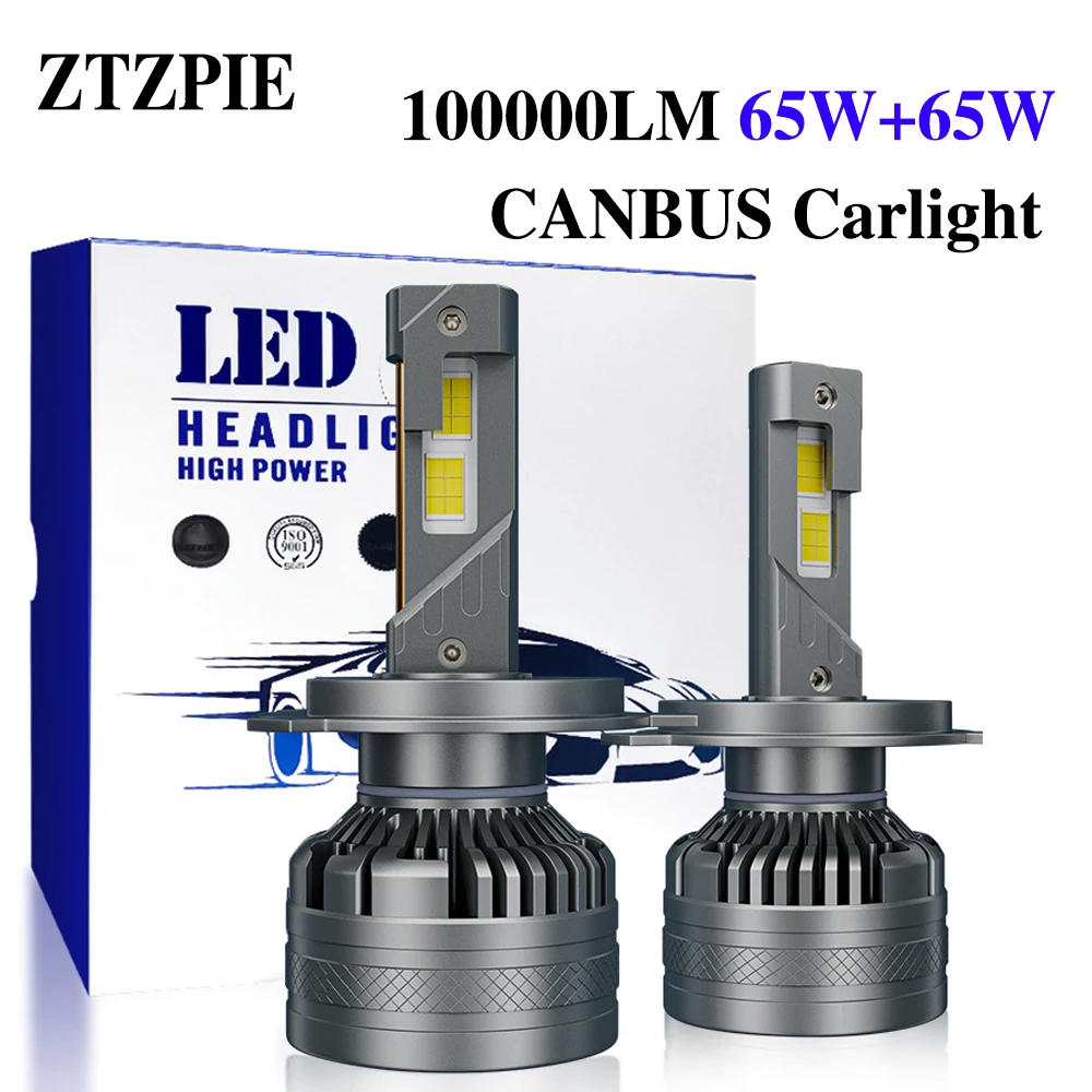 

ZTZPIE 100000lm Powerfu 6500k White 9005/HB3 9006/HB4 H3 H1 H7 H4 H11 9012 881 Canbus Led Car Headlight Lamp CSP 7530 Chips 65W