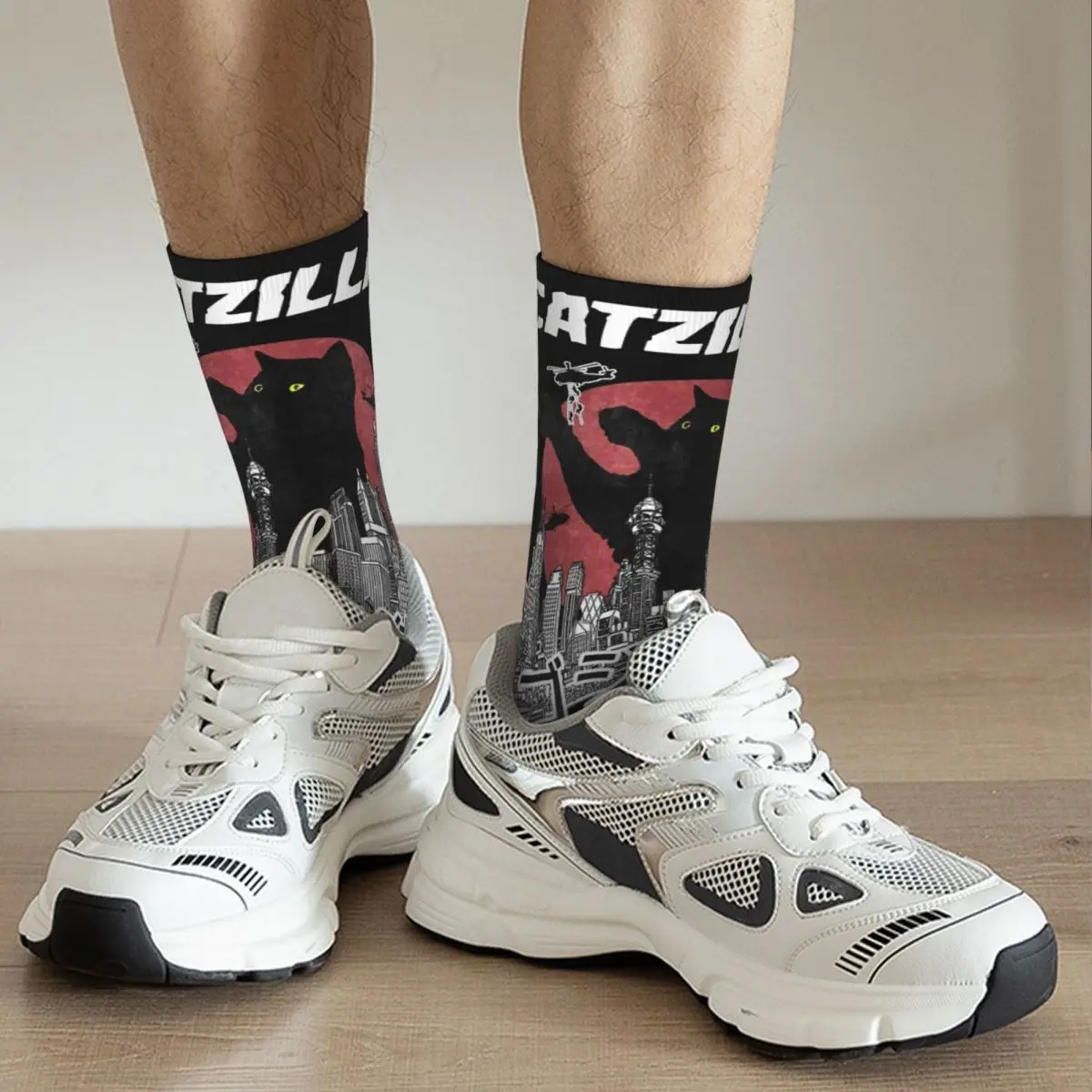Веселые забавные мужские носки сумасшедшая кошка спортивные женские весна лето