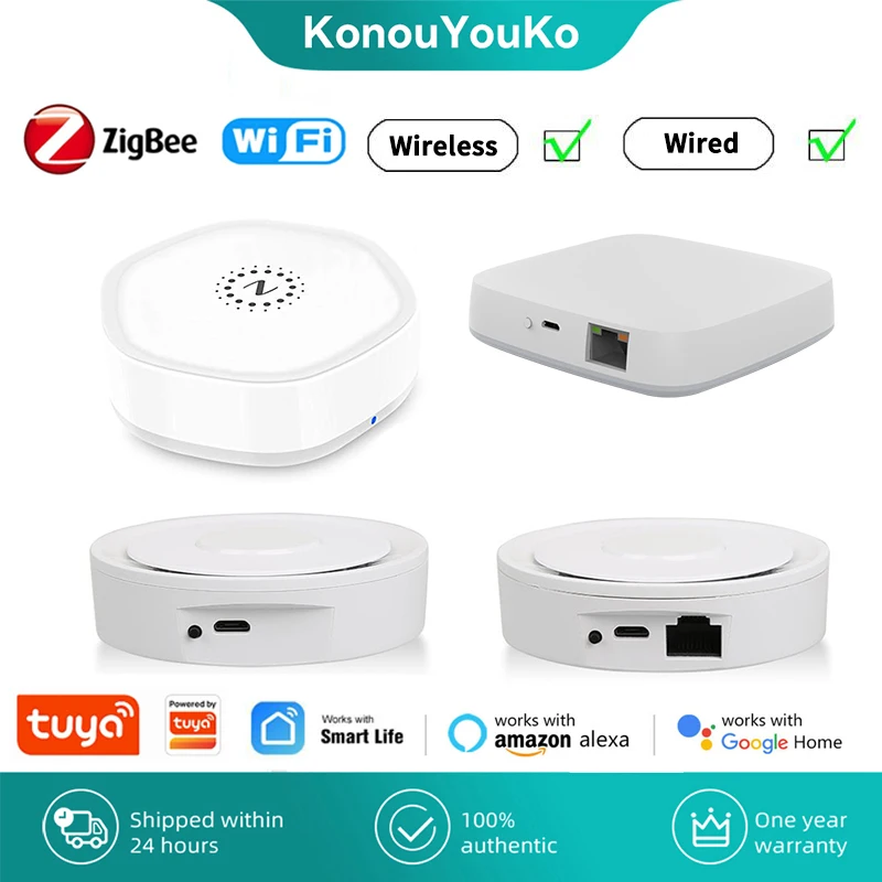 

Tuya Smart Home ZigBee Wired Gateway Hub Smart Life APP Wireless Gateway Bridge Remote Control with AMZ Alexa Google Assistant
