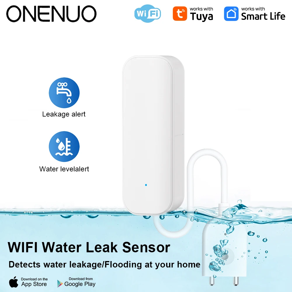 

Датчик утечки воды ONENUO Wi-Fi/Zigbee