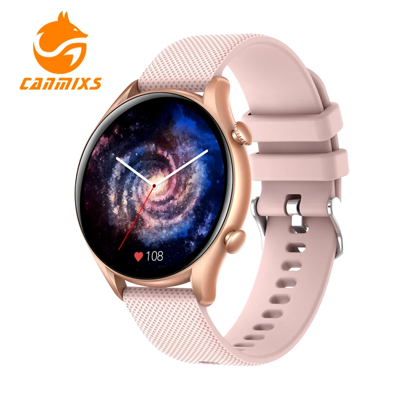 

CanMixs New Smart Watch Women Men Bluetooth Calling 1.32inch Fitness Tracker Heart Rate Sleep Monitor IP67 Fashion Smartwatch