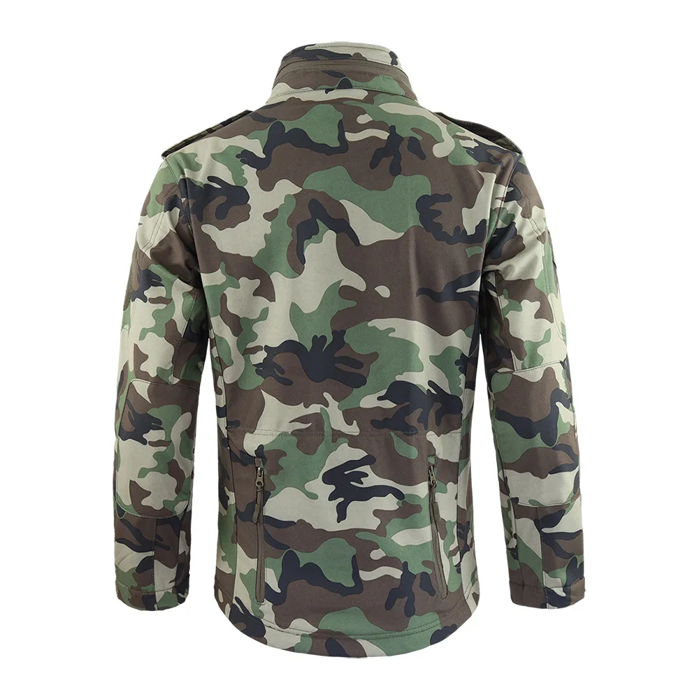Фото ESDY Outdoor Soft Shell Тактическая ветровка Ветрозащитная Водонепроницаемая камуфляжная куртка Флисовая теплая с капюшоном A008 №4