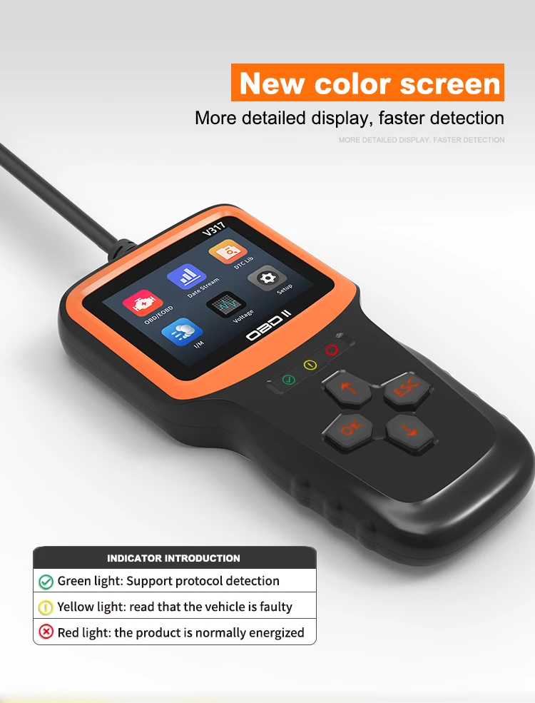 Автомобильный сканер V317 OBD2 диагностический прибор OBDII/EOBD для диагностики