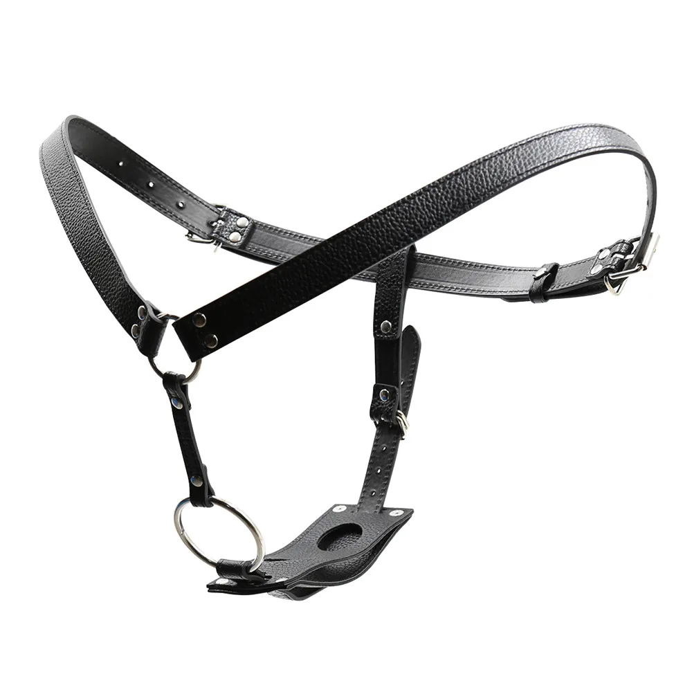 

Sexy Mens Underwear Faux Leather Sexy Bondage Erotic Adult Fetish Harness Lingerie PU Leather Panties Strap On Thongs G-strings