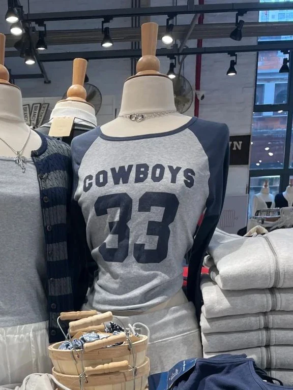 Футболка с длинными рукавами и принтом Cowboys 33 женская осенняя лоскутная