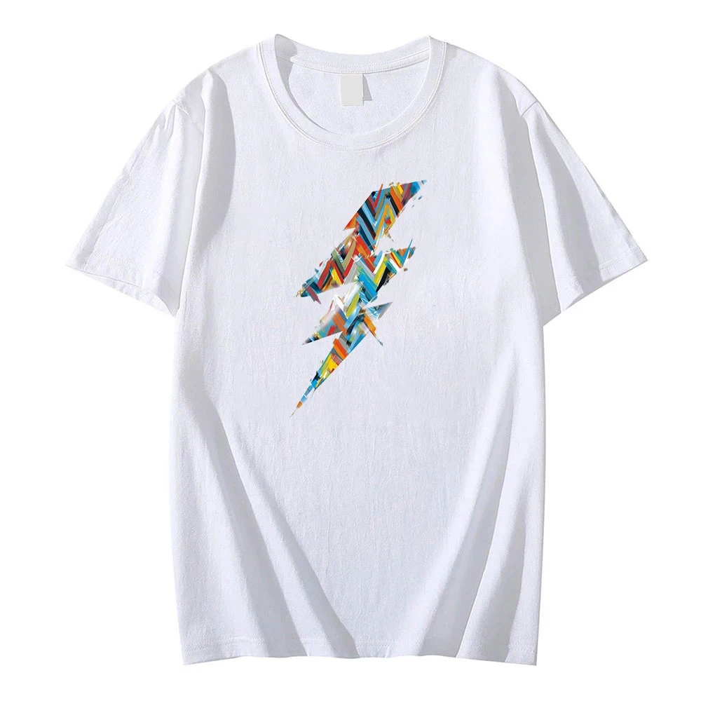 

Bolt Color Lightning Graphic Tshirts Men Hip Hop Oversize Tee Summer Casual Loose T-Shirts Men's Cotton Short Sleeve Tops