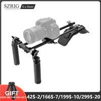 szrig pro shoulder mount rig with adjustable arri rosette leather handgrip pair for camcorders hdslr cameras
