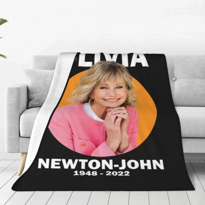 

Olivia Newton John Knitted Blanket singer 70s 80s singer Flannel Throw Blanket Bedding Couch Decoration Lightweight Bedspreads