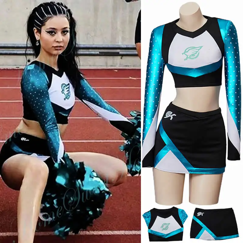 

Women Cheerleader Uniform Euphoria Maddy Outfit Crop Top Mini Skirt Set School Girls Musical Sports Team Costume Suit Clothes