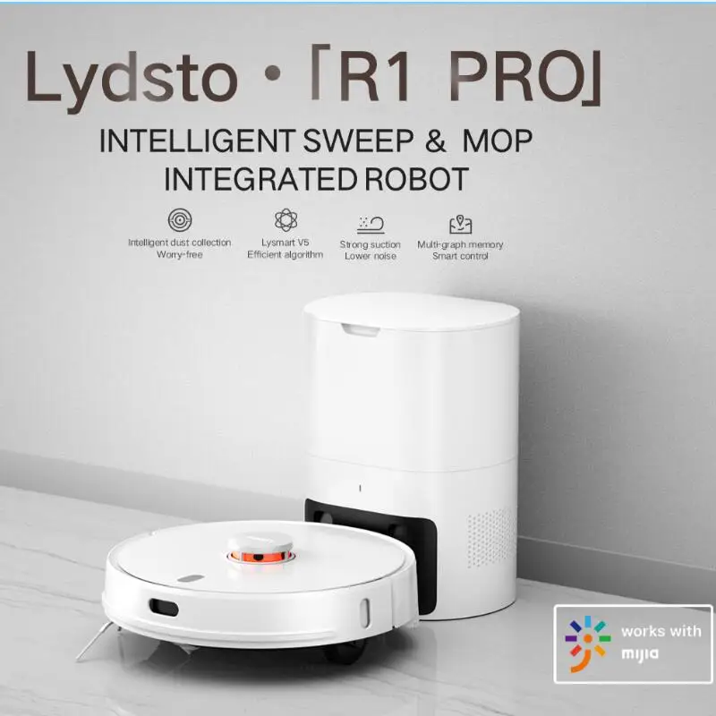 

Робот-пылесос Lydsto R1 PRO для дома, умный автоматический очиститель пыли и удаления грязи с док-станции