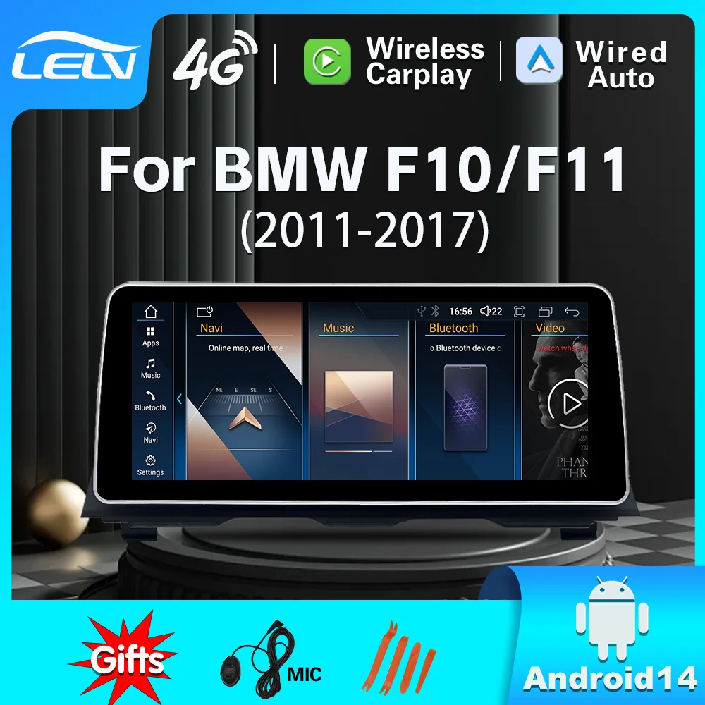 Новинка ID8 UI 12.3inc Система Android беспроводной Carplay авто для BMW 5 серии F10 F11 CIC NBT